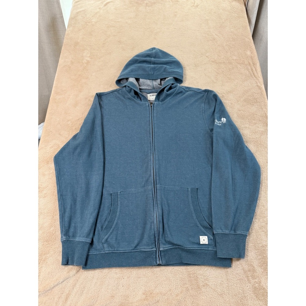 Linksoul Tempus Fugit Hoodie Men's Size M Full Zip Sweatshirt Blue Logo EUC
